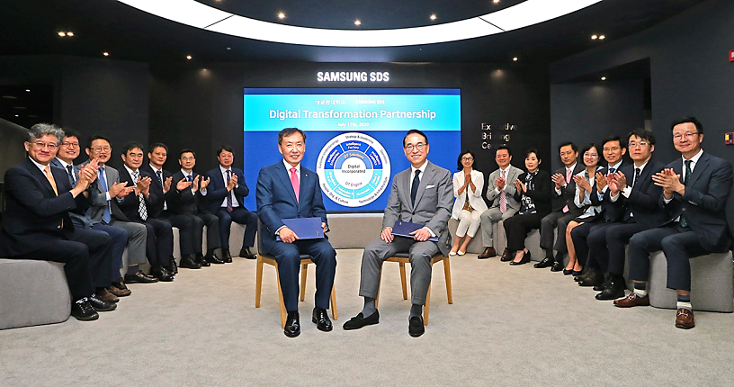 Dr. WP Hong, President and CEO of Samsung SDS, and Dong Ryeol Shin, President of Sungkyunkwan University attended the signing ceremony at Samsung SDS headquarters on July 17.
