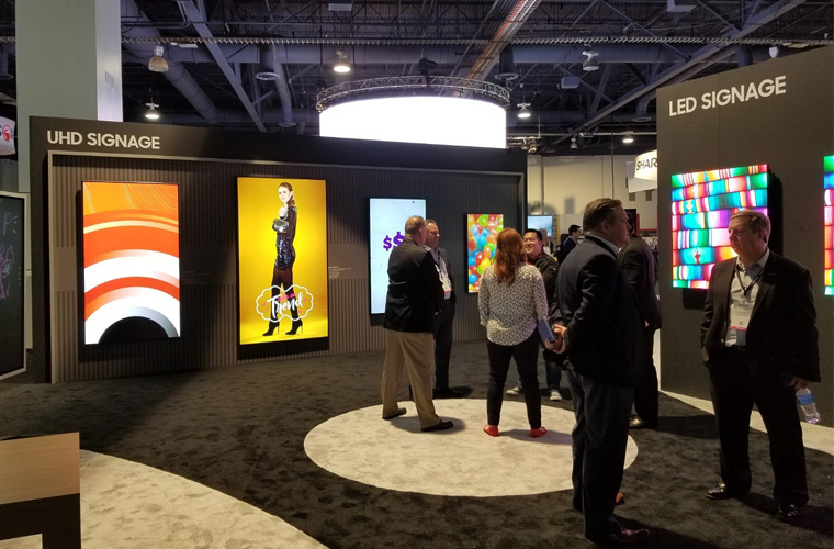 At DSE 2018, Samsung SDS promoted various visual, interactive displays that can also be combined with rule-based content targeting and prescriptive analytics.