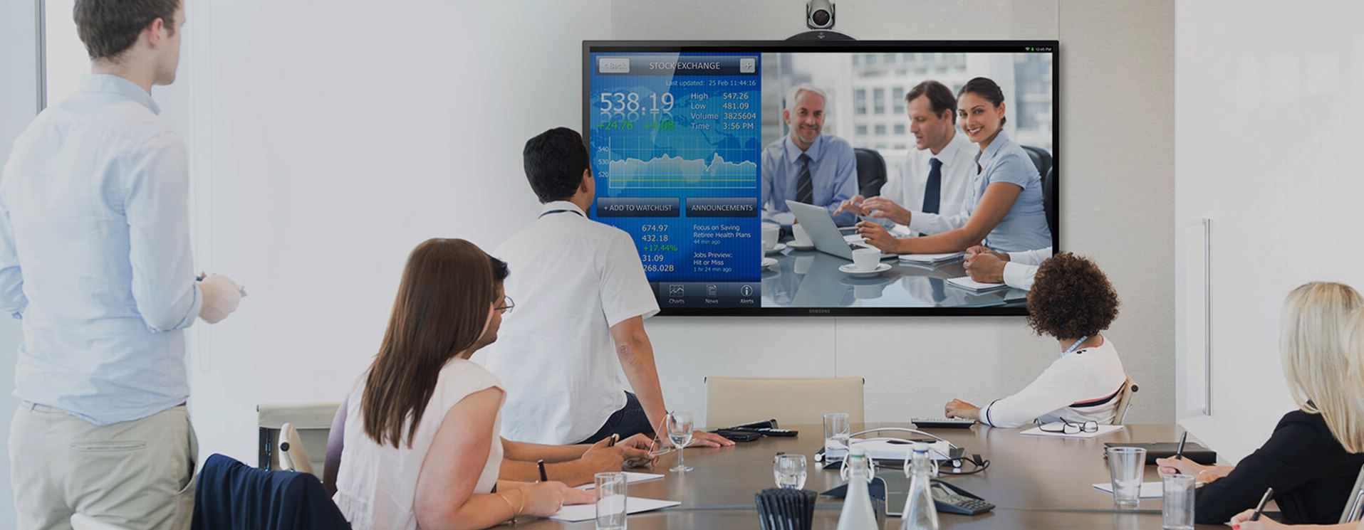 An image of the background image of people who are in video conferences