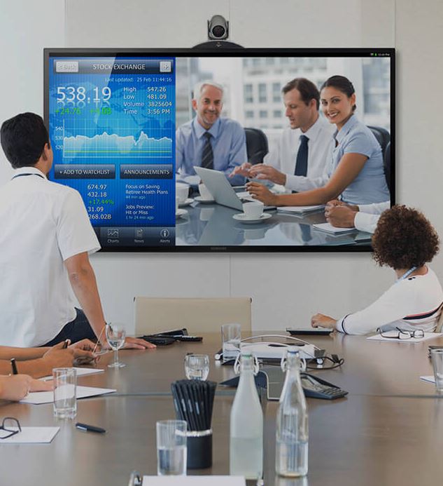An image of the background image of people who are in video conferences
