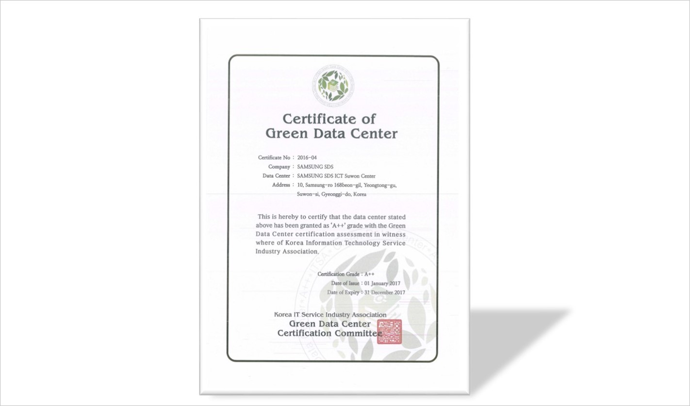 Certificate of Green Data Center