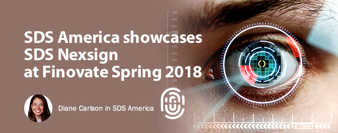 sds-america-showcases, SDS Nexsign at Finovate Spring 2018, Diane Carlson in SDS America
