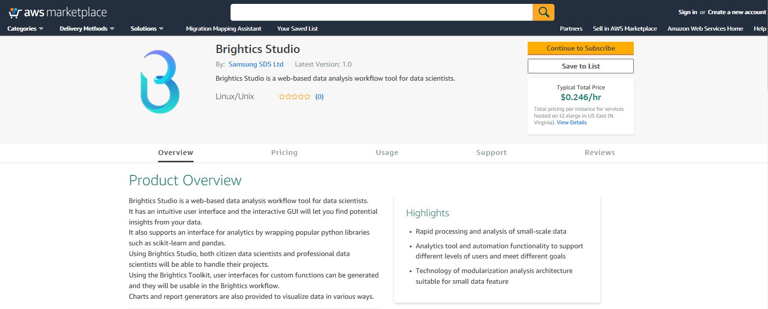 image source: AWS marketplace website