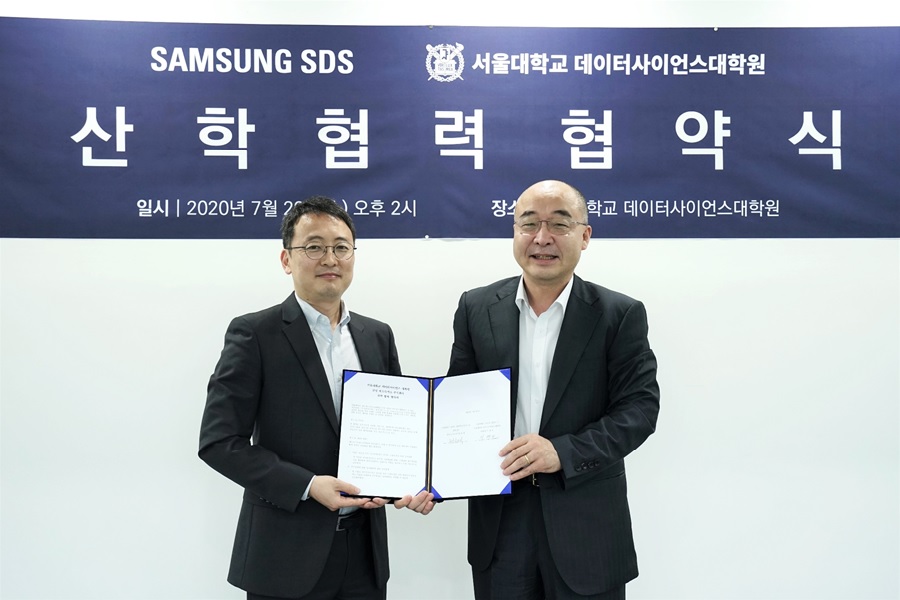 삼성SDS 민승재 연구소 부소장(Master)과 서울대학교 데이터사이언스대학원 이재진 부원장