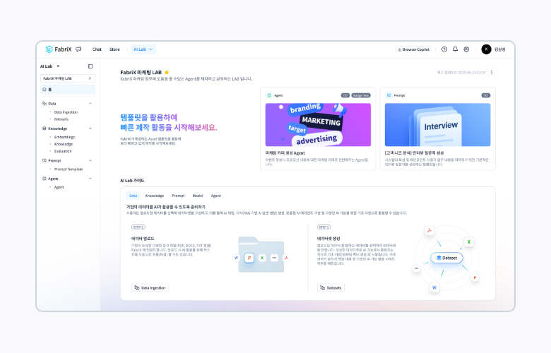 패브릭스 AI Lab에서 기업 맞춤 생성형 AI Asset을 효율적으로 제작하고 관리
