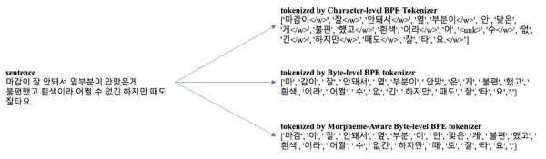 언어에 따른 토큰의 계산 방식의 차이를 설명하는 이미지입니다.
