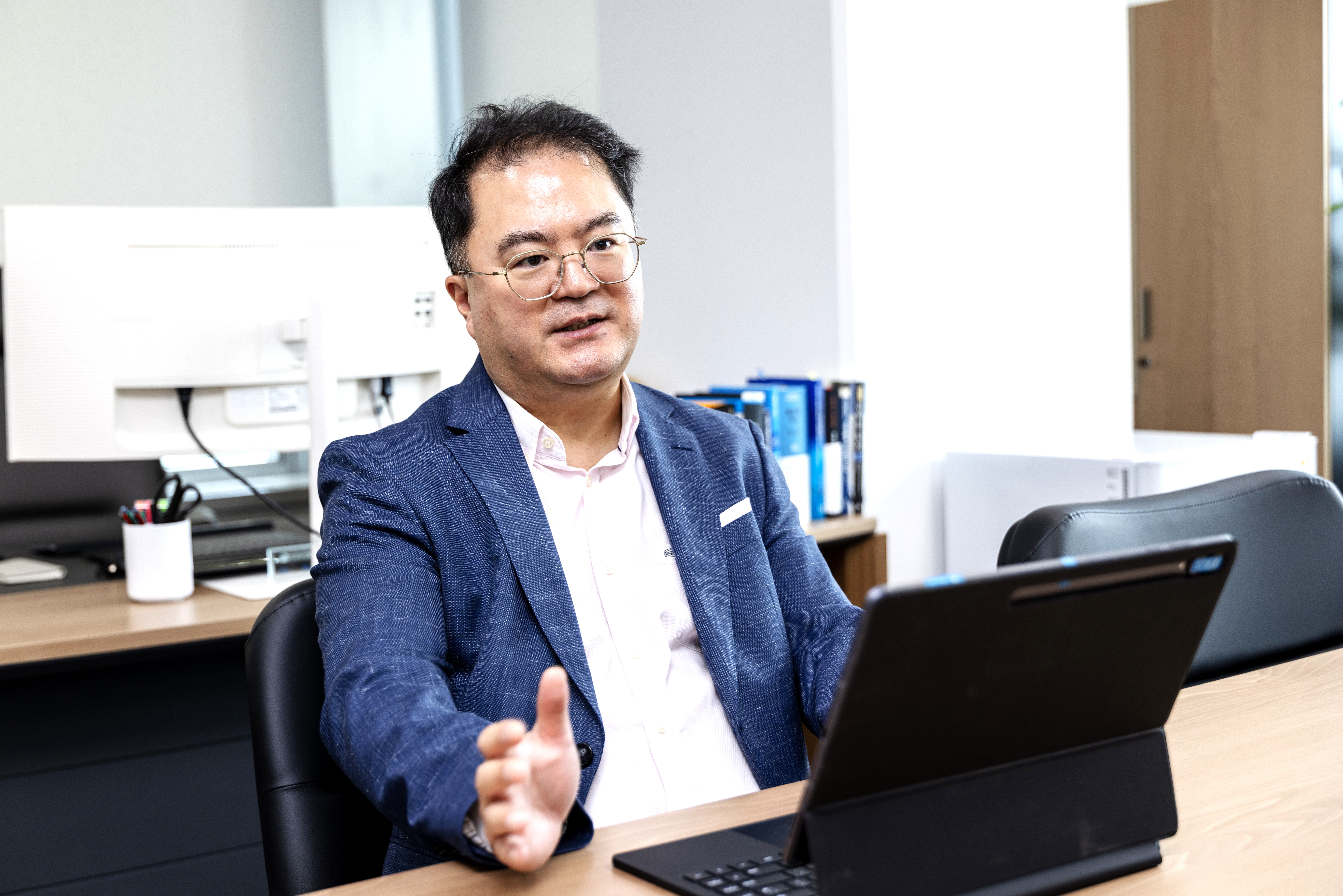 삼성SDS 솔루션사업부 ERP담당 지기성 부사장의 인터뷰 모습