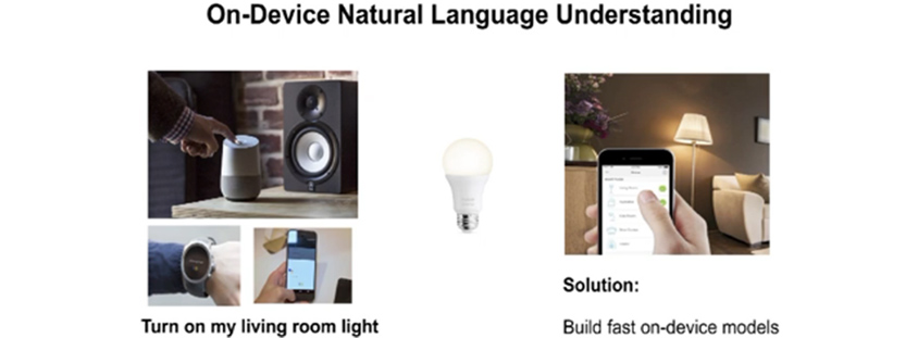 On-device natural Language Understanding - 스마트기기를 통해 불을 켜는 그림