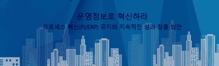 운영정보로 혁신하라 - 
프로세스 혁신(PI/ERP) 유지와 지속적인 성과 창출 방안