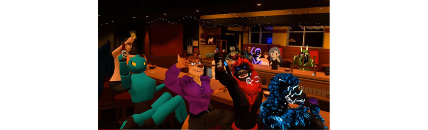 VRChat 커뮤니티에 모여있는 아바타들