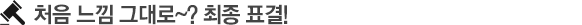 처음 느낌 그대로~? 최종 표결!