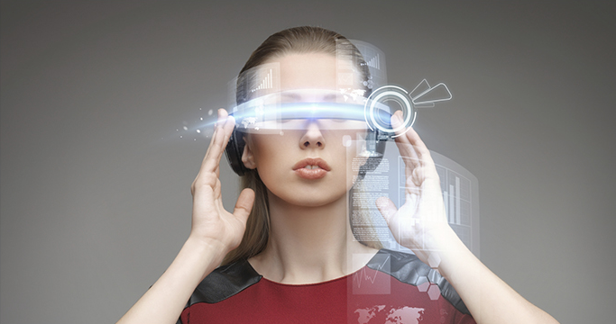 미래의 VR 기술을 표현한 사진
