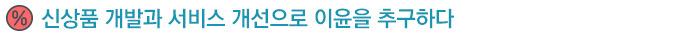 신상품 개발과 서비스 개선으로 이윤을 추구하다